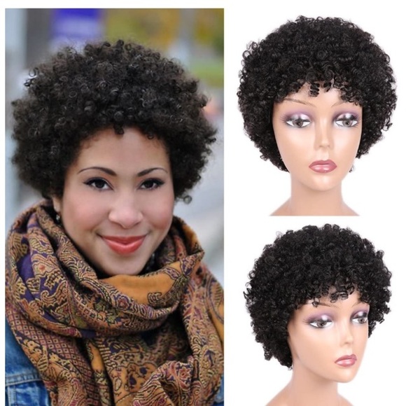 Short Afro Brazilian Virgin Human Hair Wig main image 6